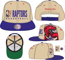 Mitchell & Ness Hats OSFM / Sand Toronto Raptors Mitchell & Ness Men's Big Face Logo HWC Snapback Hat